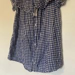 Umgee Blue and White Checkered Picnic Button Down Dress Photo 1