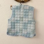 Stoosh  Quilted Patchwork Tie Front Light Puffer Vest Blue Floral L Photo 3