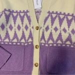 Derek Lam  10 Crosby Bette Fair Isle Alpaca & Merino Wool Lavender Cardigan Large Photo 8