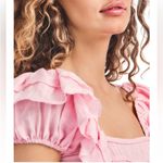 Love Shack Fancy NWT Ivoire Cotton Silk Mini Dress in Pink Blossom Photo 5