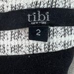 Tibi Whitby Faux Leather Panel Fit & Flare Dress 2 Stretch Tweed Monochrome Photo 8