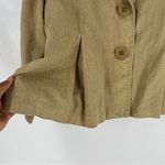 Maestro Tan Linen Blend Pleated Cropped Sleeve 2 Button Jacket Size XL Photo 5