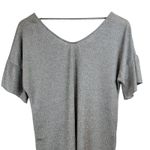 Maurice's  Women's Silver Gray Marled Ribbed V Neck Short‎ Sleeve Tunic Top Size M Photo 3