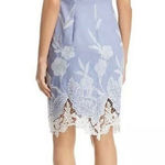 Tahari blue embroidered scalloped lace dress. NWT Photo 0