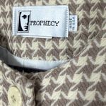 Vintage Prophecy Womens Wool Blazer Houndstooth Button Front Jacket Size 12 Brown Photo 4