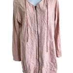Soft Surroundings  Corrina Pink Embroidered‎ Zip Front Hooded Sweater M Photo 1