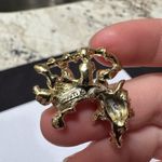 Giusti Tack Lapel Pin Gold Tone Christmas Holiday Dog In Santa Claus Suit & Hat Photo 5