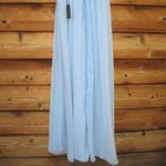 Mac Duggal  55035 Womens Blue High Neck Chiffon Gown with Bow Photo 8