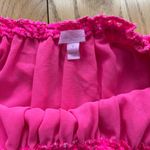 Lilly Pulitzer  Hot Pink Marble Lace Top Women's Size Small Eyelet Off Shoulder Photo 2