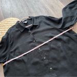 J. Jill love linen black‎ 100% linen button down shirt Black Size 3X Photo 3