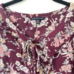 American Eagle Floral Blouse Shirt Purple Flowy Long Sleeve Photo 3