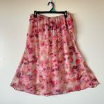 Target NWT Cruise Club OS Pink Floral Multi Way Flowy Ruffle Swim Suit Bikini Cover Up Photo 3