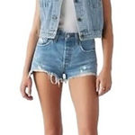 Levi's Levi’s 501 ButtonFly Denim Cut Off Shorts Blue Size 29 Festival Boho Hippie Cute Photo 0