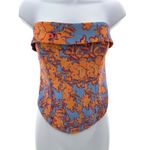 White Fox Boutique White Fox Orange Floral Strapless Skirt Set M/L NWT Summer Party Travel Photo 3