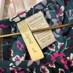 Japna  Womens Green Floral Cold Shoulder Bell Sleeve Blouse Size L Photo 3