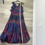 J.Crew  Tiered Sleeveless Maxi Dress in Green Multi Ratti Scarf Paisley Size 10 Photo 10