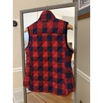 Kensie Navy Red Plaid Quilted Full Zip Puffer Vest Layering Womens Size Medium Photo 3