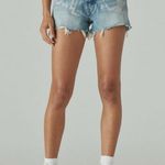Lucky Brand NWT Legend Bowie High Rise Mom Short Graphic Raw-Hem Shorts Photo 6