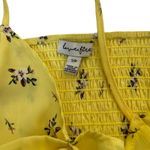 Love, Fire Love Fire Women’s Small Jumpsuit Yellow Floral Open Leg Slit Side Smocked Photo 7