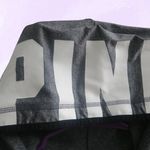 PINK Victoria's Secret ultimate full zip sweater love pink in circle left chest with pockets thumb stripes on sleeves in gray Photo 2