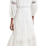 Anthropologie Ebba Midi White Eyelet Dress Size 6 Photo 1