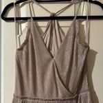 EXPRESS Shimmering Metallic Dress with Strappy Back Photo 0
