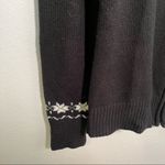 Dress Barn Collection  Full Zip Sweater Black Snowflake Photo 4