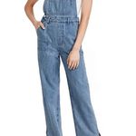 We Wore What NWT  Slouchy Slit Denim Overalls - Steel Photo 0