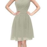 One Shoulder Pale Green Ruffled Dress, size 8 Photo 0