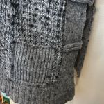 Loft Gray Cable Knit Cardigan Sweater Dress Shawl Collar Double Breasted Small Photo 4