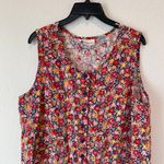 Westbound Vintage Linen Blend Floral Button Front Dress Size XL Photo 1