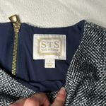 Sail To Sable  Navy Tweed Metallic Lines Dress Photo 5