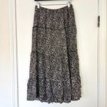 Japna  Skirt Brown Black White Spotted Tiered Maxi Skirt Boho Size Large Photo 4