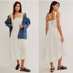 Free People  Primavera White Eyelet Midi Dress - Small (New) Photo 1