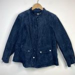 Isaac Mizrahi  Live Blue Suede Leather Moto Jacket Coat Fall Winter Womens 22W 22 Photo 0