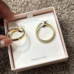 Argento Vivo Gold Plated Sterling Silver Hoop Earrings Photo 3