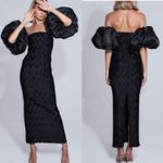 L'IDEE Du Cap Midi Black Dress Size US 6 Medium Photo 8