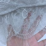 Antonio Melani Silk Top M Grey Lace Trim Sleeveless V-Neck Layered Blouse Photo 6