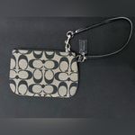 Coach Wristlet, Black & Grey Large C Signature with Black Patent Trim Photo 4