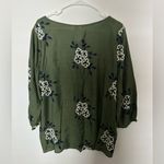 Kindred  Olive Floral Embroidered Blouse 2X Photo 3
