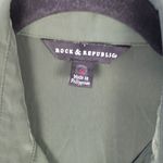 Rock & Republic Silky Dark Green Long Sleeve Button Down Top Women's Size Small Photo 3