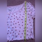 Urban Outfitters Out From Under Medium Cropped Lettuce Hem Top 100% Cotton Strawberry Coquette Photo 5