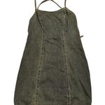 Forever 21 Jean Denim Dress Blue Fitted Cross Back Size Medium Photo 0