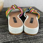 Kensie White Kylee Multi Rainbow Strap Summer Open Toe Sandal Shoe 7.5 Photo 3