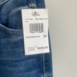 NWT MOTHER The Hustler Ankle Fray Flared Jeans in Night Clubbing High Rise 24 Blue Photo 5