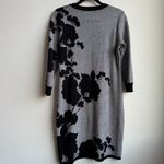 Calvin Klein  Floral Black Modest Office Career Sweater Dress Cozy Size Medium Photo 3