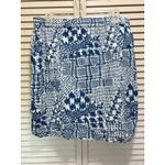 MB Design Mini Skirt Lined Size L Marathon Elastic/Tie Blue/White Aztec NWT Blue Size L Photo 3