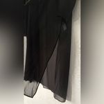Eileen Fisher High Collar Silk Georgette Sheer Kimono Jacket Size L Black Luxe Photo 4