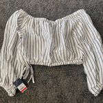 Rachel Roy Rachel  Off Shoulder Striped crop top Photo 4