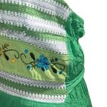 Mexican Bright Green Summer Hankerchief Crochet Halter Women’s Dress size large Green Photo 5